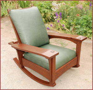 Stickley Inspired Slant-Arm Paddle-Arm Morris Rocker